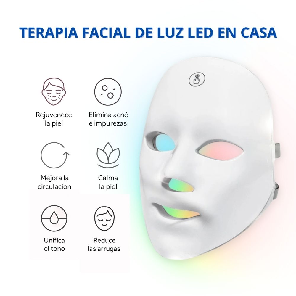 Máscara Rejuvenecedora 7 en 1 DermaBelle™ con Fototerapia