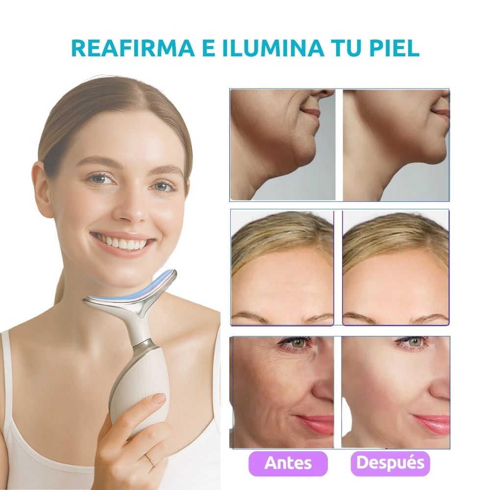 Reductor de papada y Rejuvenecedor GlowLift™ EMS, Calor y Fototerapia