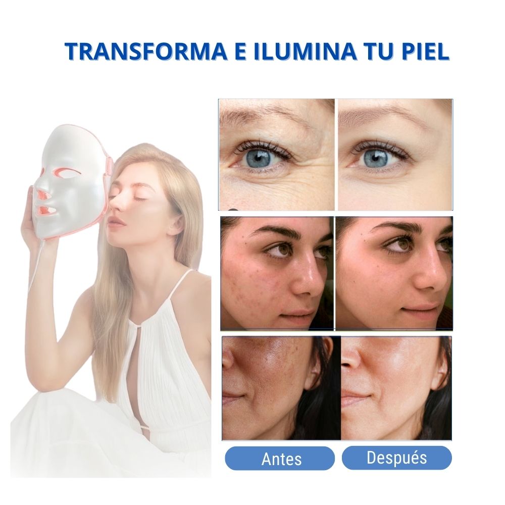 Máscara Rejuvenecedora 7 en 1 DermaBelle™ con Fototerapia